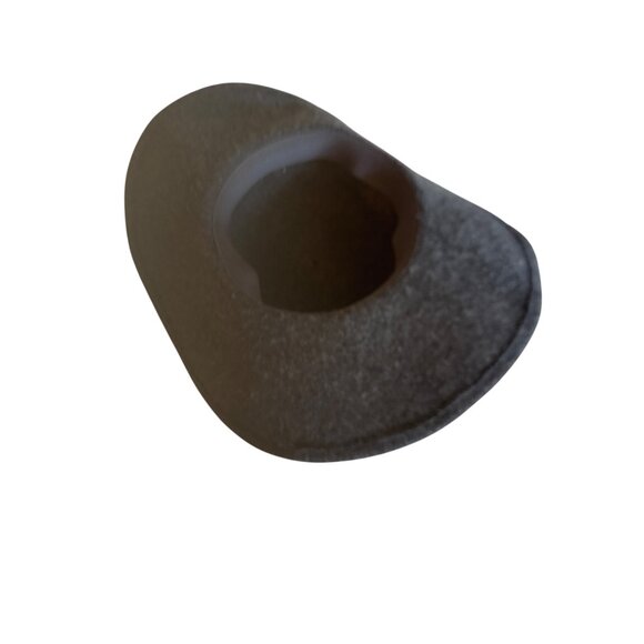 Wide Brim Felt Hat Gray Wool Blend Black Cord & Gold Accents One Size - Picture 4 of 5